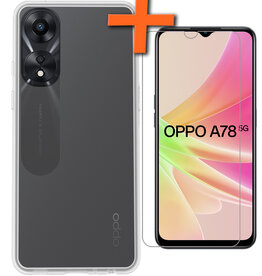 Nomfy Nomfy OPPO A78 Hoesje Siliconen Met Screenprotector - Transparant