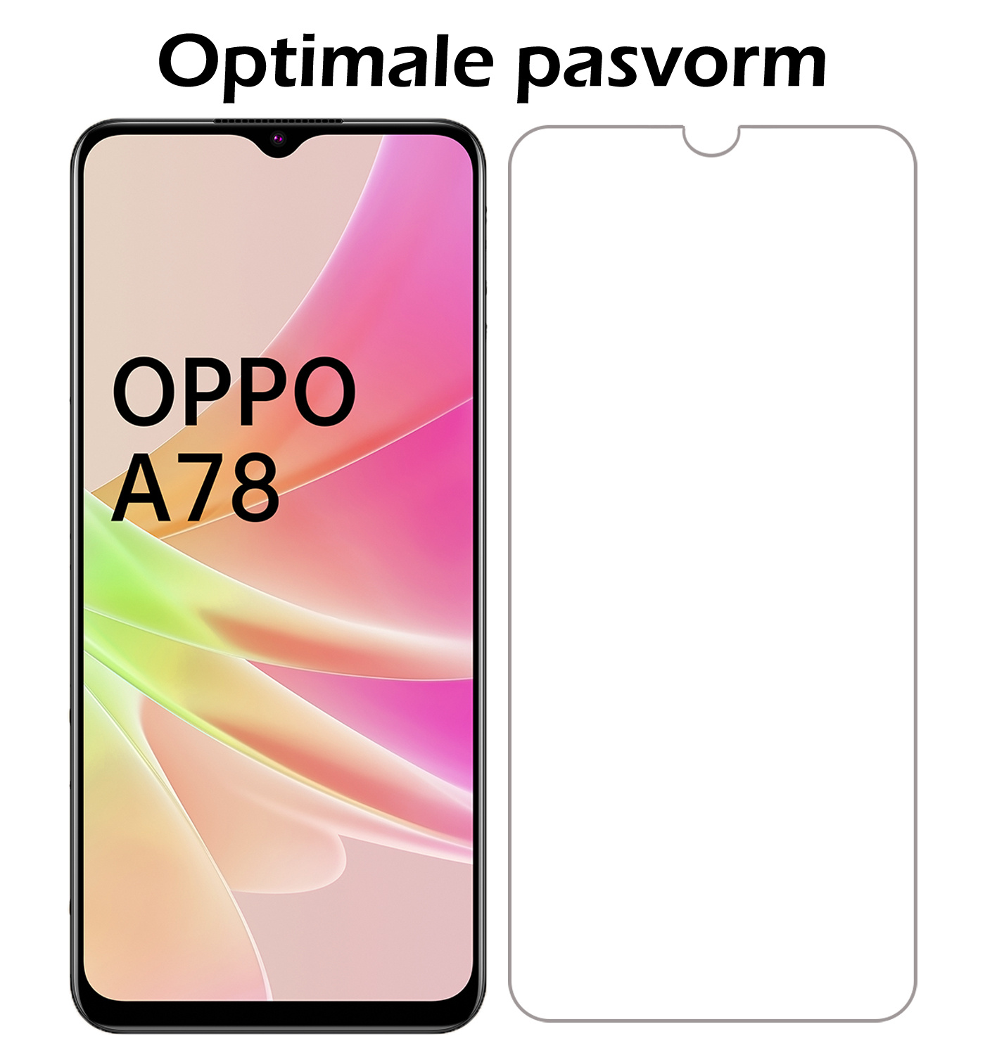 Nomfy Hoesje Geschikt voor OPPO A78 5G Hoesje Siliconen Cover Case Met Screenprotector - Hoes Geschikt voor OPPO A78 Hoes Back Case - Transparant