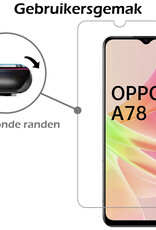 Nomfy Hoesje Geschikt voor OPPO A78 5G Hoesje Siliconen Cover Case Met Screenprotector - Hoes Geschikt voor OPPO A78 Hoes Back Case - Zwart