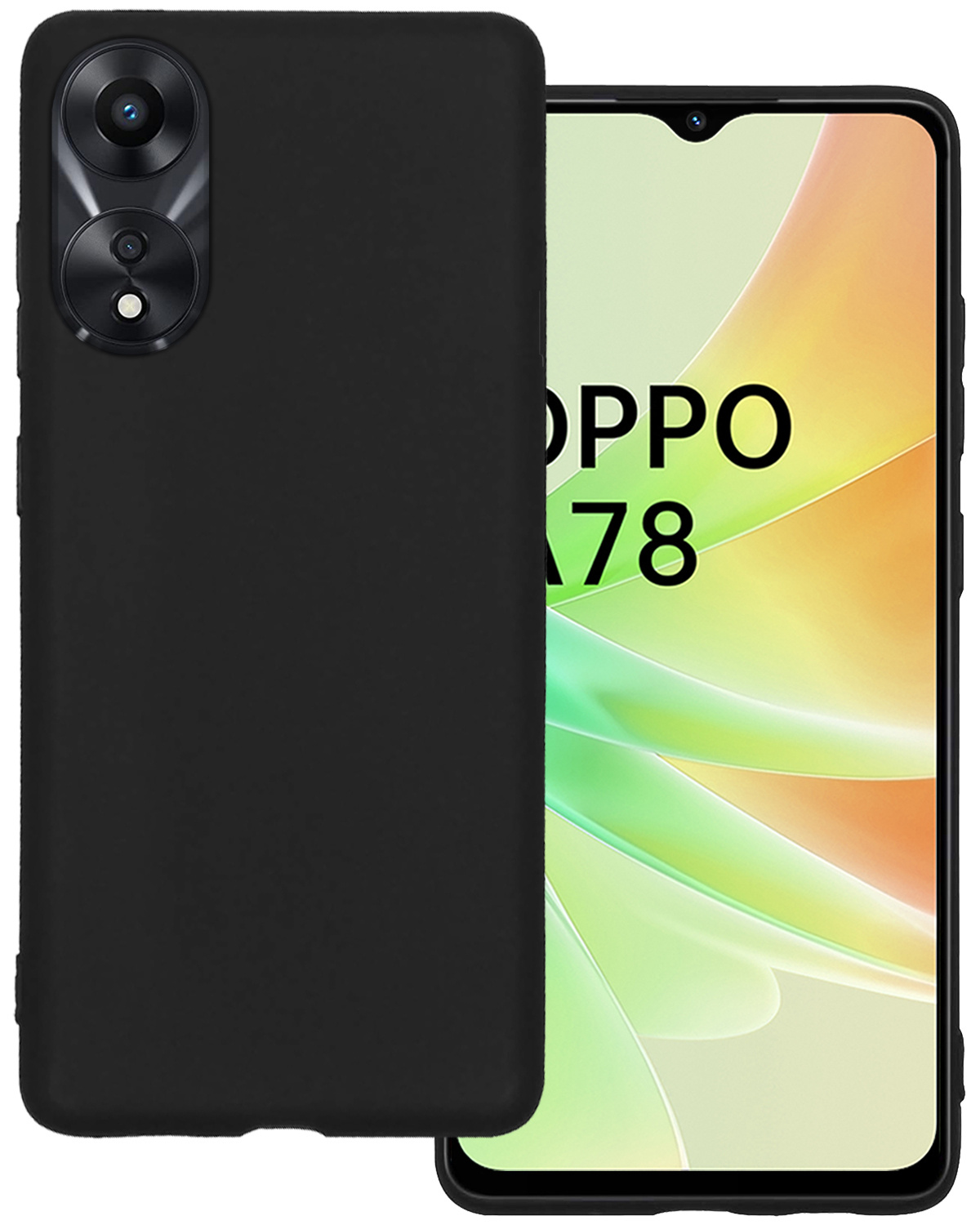 BASEY. Hoes Geschikt voor OPPO A78 5G Hoesje Siliconen Back Cover Case - Hoesje Geschikt voor OPPO A78 Hoes Cover Hoesje - Zwart