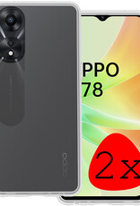 BASEY. Hoes Geschikt voor OPPO A78 5G Hoesje Siliconen Back Cover Case - Hoesje Geschikt voor OPPO A78 Hoes Cover Hoesje - Transparant - 2 Stuks