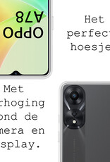 BASEY. Hoes Geschikt voor OPPO A78 5G Hoesje Siliconen Back Cover Case - Hoesje Geschikt voor OPPO A78 Hoes Cover Hoesje - Transparant - 2 Stuks
