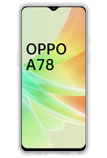 BASEY. Hoes Geschikt voor OPPO A78 5G Hoesje Siliconen Back Cover Case Met Screenprotector - Hoesje Geschikt voor OPPO A78 Hoes Cover Hoesje - Transparant
