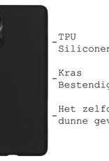 BASEY. Hoes Geschikt voor OPPO A78 5G Hoesje Siliconen Back Cover Case Met Screenprotector - Hoesje Geschikt voor OPPO A78 Hoes Cover Hoesje - Zwart