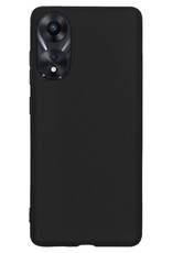 BASEY. Hoes Geschikt voor OPPO A78 5G Hoesje Siliconen Back Cover Case Met Screenprotector - Hoesje Geschikt voor OPPO A78 Hoes Cover Hoesje - Zwart