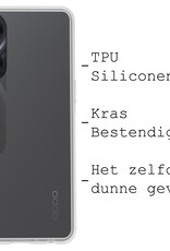 BASEY. Hoes Geschikt voor OPPO A78 5G Hoesje Siliconen Back Cover Case Met 2x Screenprotector - Hoesje Geschikt voor OPPO A78 Hoes Cover Hoesje - Transparant