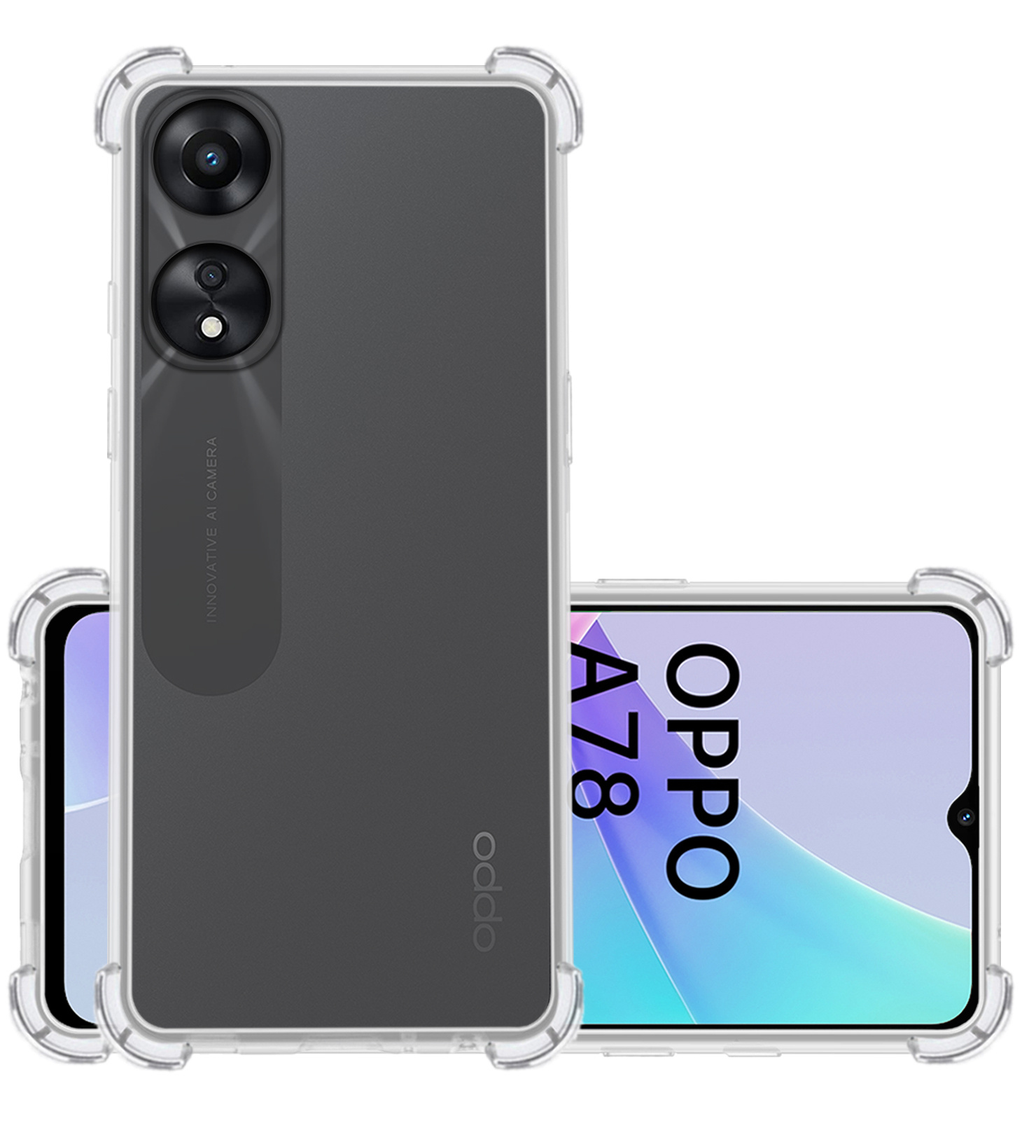 NoXx Hoes Geschikt voor OPPO A78 5G Hoesje Siliconen Cover Shock Proof Back Case Shockproof Hoes - Transparant