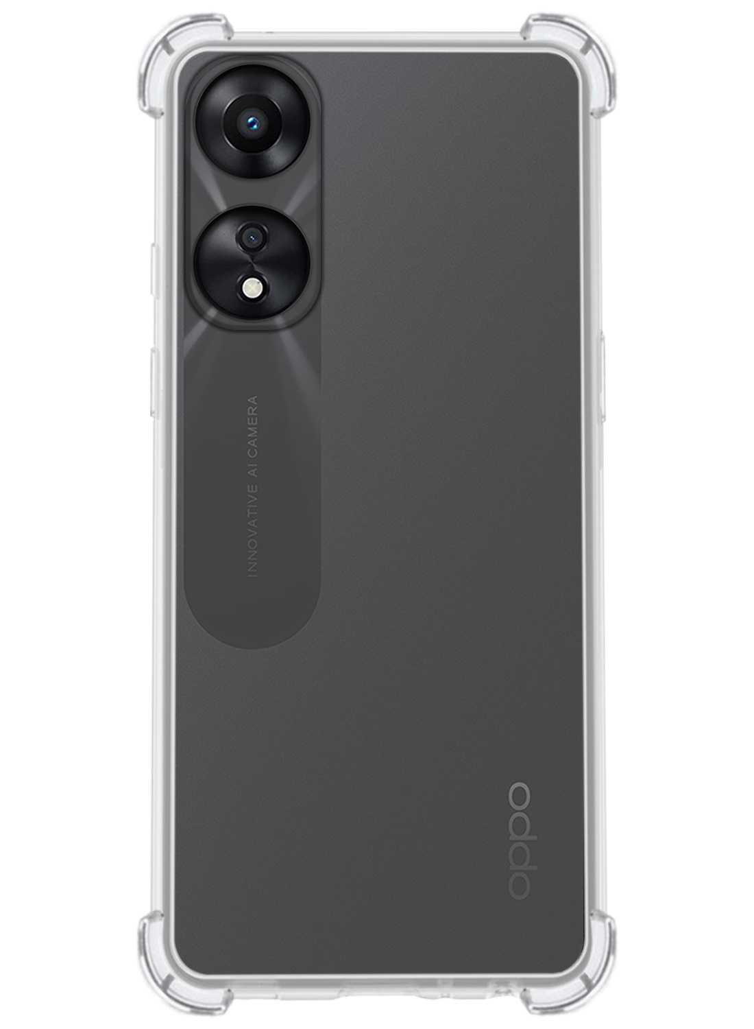 NoXx Hoes Geschikt voor OPPO A78 5G Hoesje Siliconen Cover Shock Proof Back Case Shockproof Hoes Met Screenprotector - Transparant