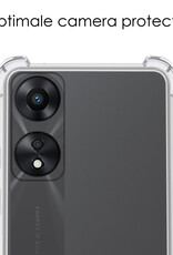 NoXx Hoes Geschikt voor OPPO A78 5G Hoesje Siliconen Cover Shock Proof Back Case Shockproof Hoes Met 2x Screenprotector - Transparant