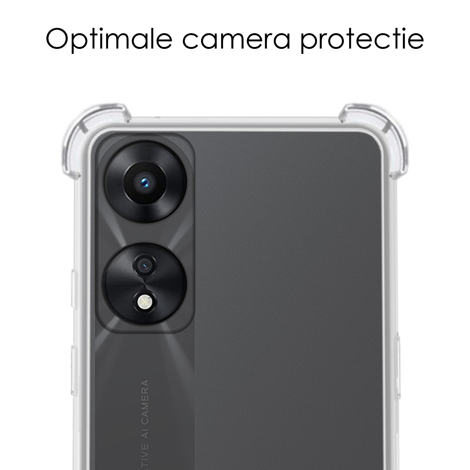 NoXx Hoes Geschikt voor OPPO A78 5G Hoesje Siliconen Cover Shock Proof Back Case Shockproof Hoes Met 2x Screenprotector - Transparant