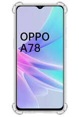 NoXx Hoes Geschikt voor OPPO A78 5G Hoesje Siliconen Cover Shock Proof Back Case Shockproof Hoes Met 2x Screenprotector - Transparant