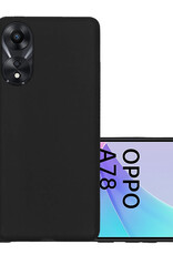 NoXx Hoes Geschikt voor OPPO A78 5G Hoesje Cover Siliconen Back Case Hoes - Zwart
