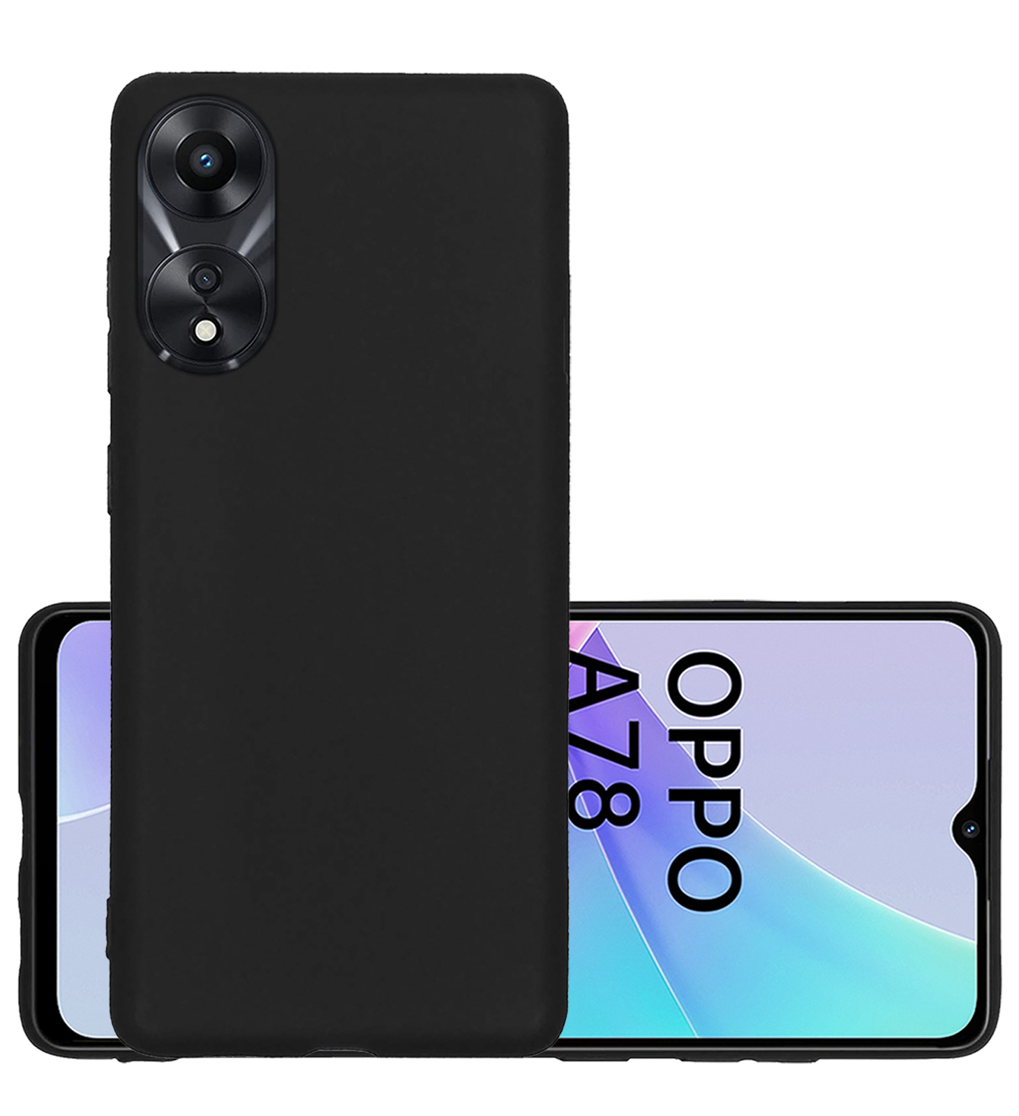 NoXx Hoes Geschikt voor OPPO A78 5G Hoesje Cover Siliconen Back Case Hoes - Zwart