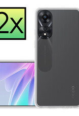 NoXx Hoes Geschikt voor OPPO A78 5G Hoesje Cover Siliconen Back Case Hoes - Transparant - 2x