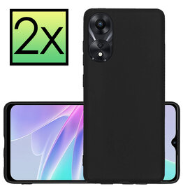 NoXx NoXx OPPO A78 Hoesje Siliconen - Zwart - 2 PACK