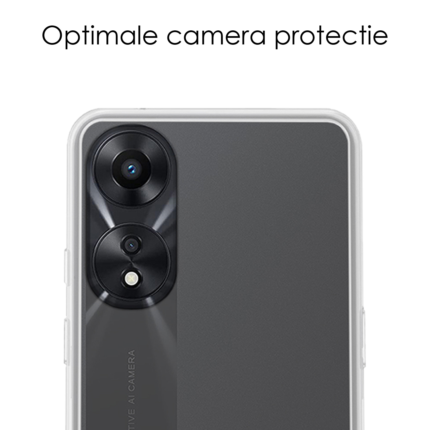 NoXx Hoes Geschikt voor OPPO A78 5G Hoesje Cover Siliconen Back Case Hoes Met Screenprotector - Transparant