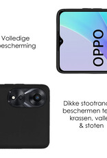 NoXx Hoes Geschikt voor OPPO A78 5G Hoesje Cover Siliconen Back Case Hoes Met Screenprotector - Zwart
