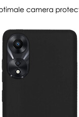 NoXx Hoes Geschikt voor OPPO A78 5G Hoesje Cover Siliconen Back Case Hoes Met Screenprotector - Zwart