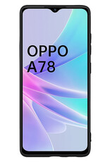 NoXx Hoes Geschikt voor OPPO A78 5G Hoesje Cover Siliconen Back Case Hoes Met 2x Screenprotector - Zwart