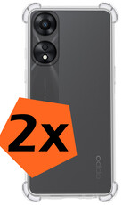 Nomfy Hoesje Geschikt voor OPPO A78 5G Hoesje Shock Proof Cover Case Shockproof - Hoes Geschikt voor OPPO A78 Hoes Siliconen Back Case - Transparant - 2 PACK