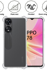 Nomfy Hoesje Geschikt voor OPPO A78 5G Hoesje Shock Proof Cover Case Shockproof Met Screenprotector - Hoes Geschikt voor OPPO A78 Hoes Siliconen Back Case - Transparant