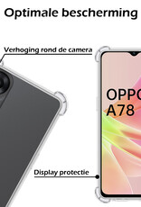 Nomfy Hoesje Geschikt voor OPPO A78 5G Hoesje Shock Proof Cover Case Shockproof Met Screenprotector - Hoes Geschikt voor OPPO A78 Hoes Siliconen Back Case - Transparant