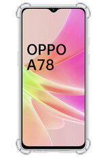 Nomfy Hoesje Geschikt voor OPPO A78 5G Hoesje Shock Proof Cover Case Shockproof Met 2x Screenprotector - Hoes Geschikt voor OPPO A78 Hoes Siliconen Back Case - Transparant