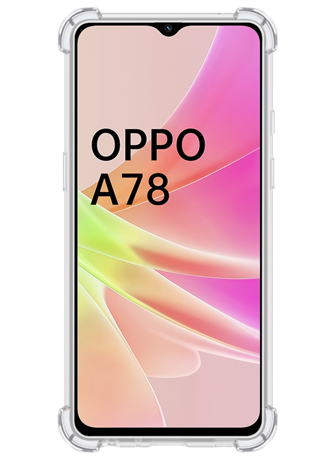 Nomfy Hoesje Geschikt voor OPPO A78 5G Hoesje Shock Proof Cover Case Shockproof Met 2x Screenprotector - Hoes Geschikt voor OPPO A78 Hoes Siliconen Back Case - Transparant