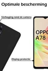Nomfy Hoesje Geschikt voor OPPO A78 5G Hoesje Siliconen Cover Case - Hoes Geschikt voor OPPO A78 Hoes Back Case - Zwart