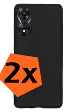 Nomfy Hoesje Geschikt voor OPPO A78 5G Hoesje Siliconen Cover Case - Hoes Geschikt voor OPPO A78 Hoes Back Case - 2-PACK - Zwart
