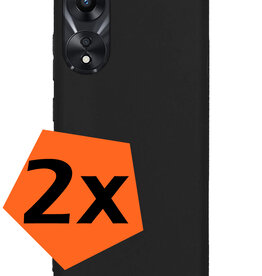 Nomfy Nomfy OPPO A78 Hoesje Siliconen - Zwart - 2 PACK
