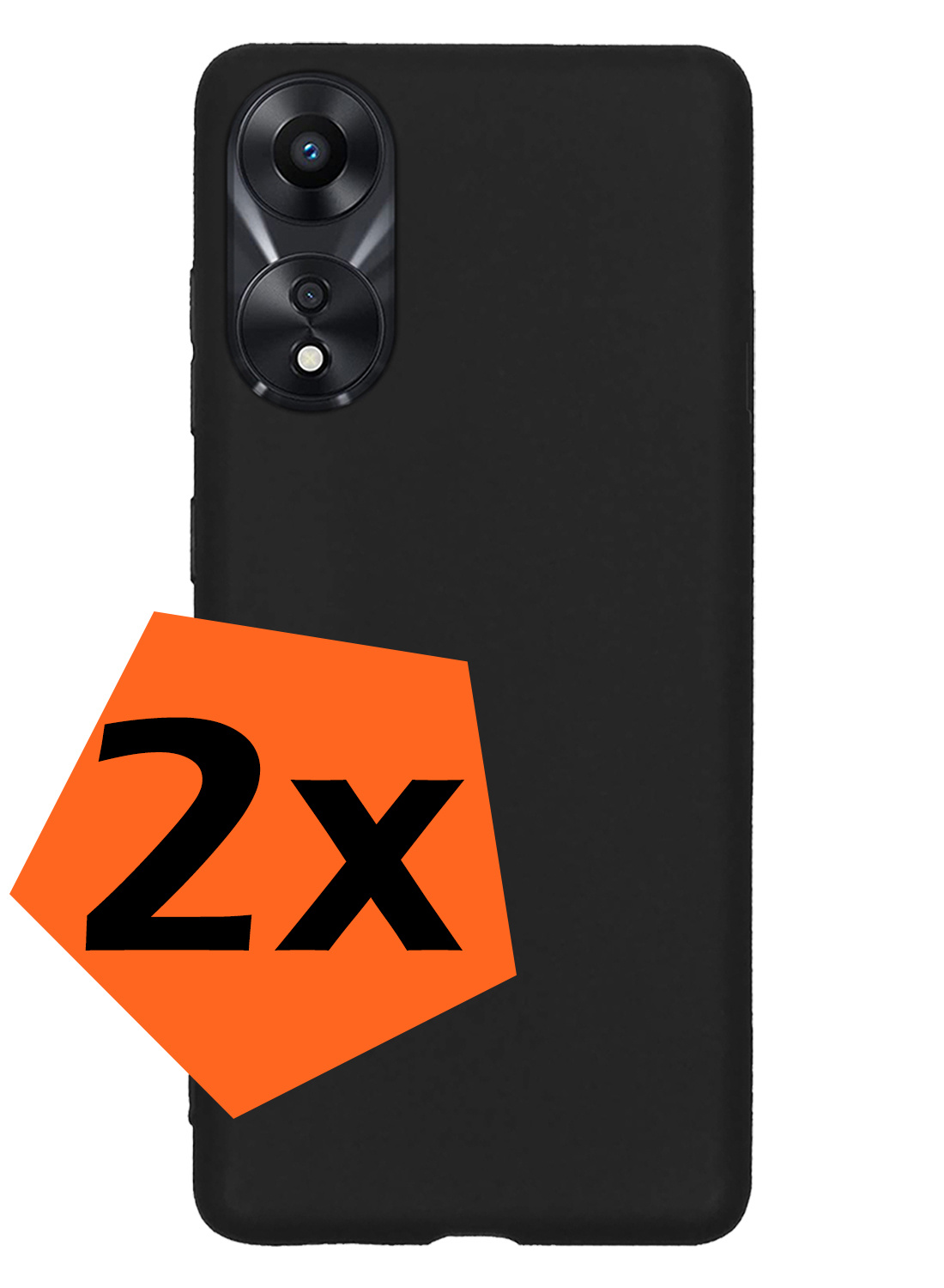 Nomfy Hoesje Geschikt voor OPPO A78 5G Hoesje Siliconen Cover Case - Hoes Geschikt voor OPPO A78 Hoes Back Case - 2-PACK - Zwart