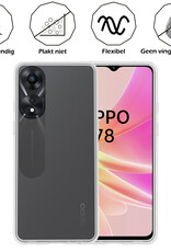 Nomfy Hoesje Geschikt voor OPPO A78 5G Hoesje Siliconen Cover Case Met Screenprotector - Hoes Geschikt voor OPPO A78 Hoes Back Case - Transparant