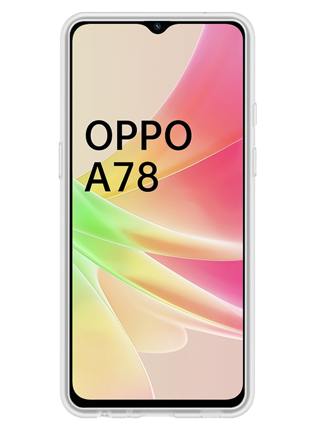 Nomfy Hoesje Geschikt voor OPPO A78 5G Hoesje Siliconen Cover Case Met Screenprotector - Hoes Geschikt voor OPPO A78 Hoes Back Case - Transparant