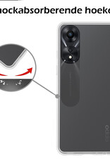 Nomfy Hoesje Geschikt voor OPPO A78 5G Hoesje Siliconen Cover Case Met 2x Screenprotector - Hoes Geschikt voor OPPO A78 Hoes Back Case - Transparant