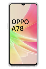 Nomfy Hoesje Geschikt voor OPPO A78 5G Hoesje Siliconen Cover Case Met 2x Screenprotector - Hoes Geschikt voor OPPO A78 Hoes Back Case - Transparant