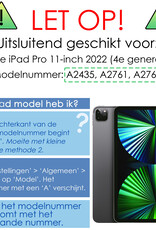 NoXx NoXx iPad Pro 11 inch (2022) Toetsenbordhoes Met Screenprotector - Zwart