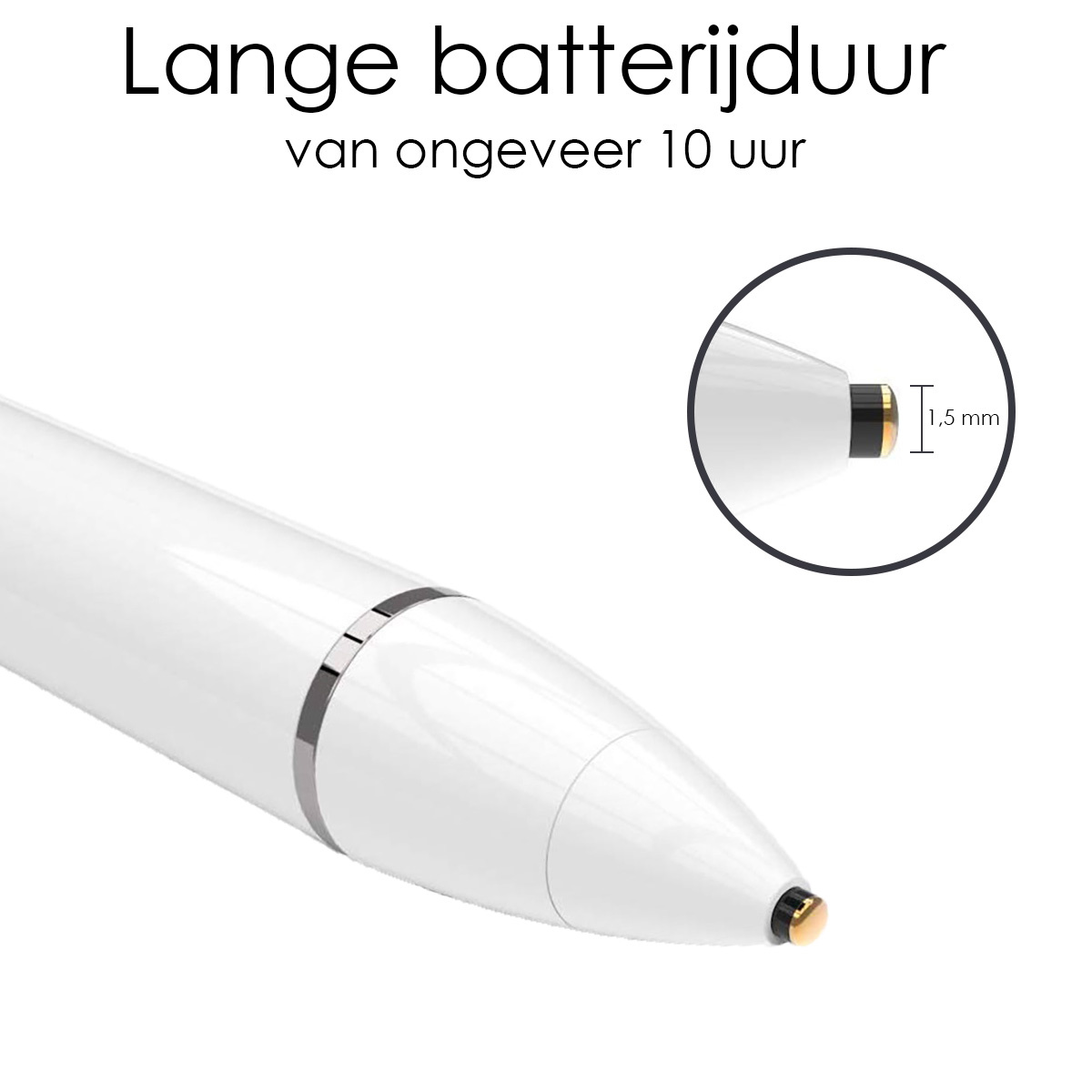 NoXx Universele Stylus Pen Met Precisie Punt Geschikt Voor Tablet en Smartphone - Wit