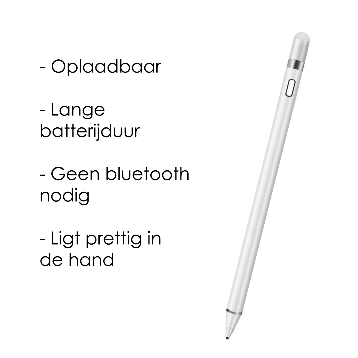NoXx Universele Stylus Pen Met Precisie Punt Geschikt Voor Tablet en Smartphone - Wit
