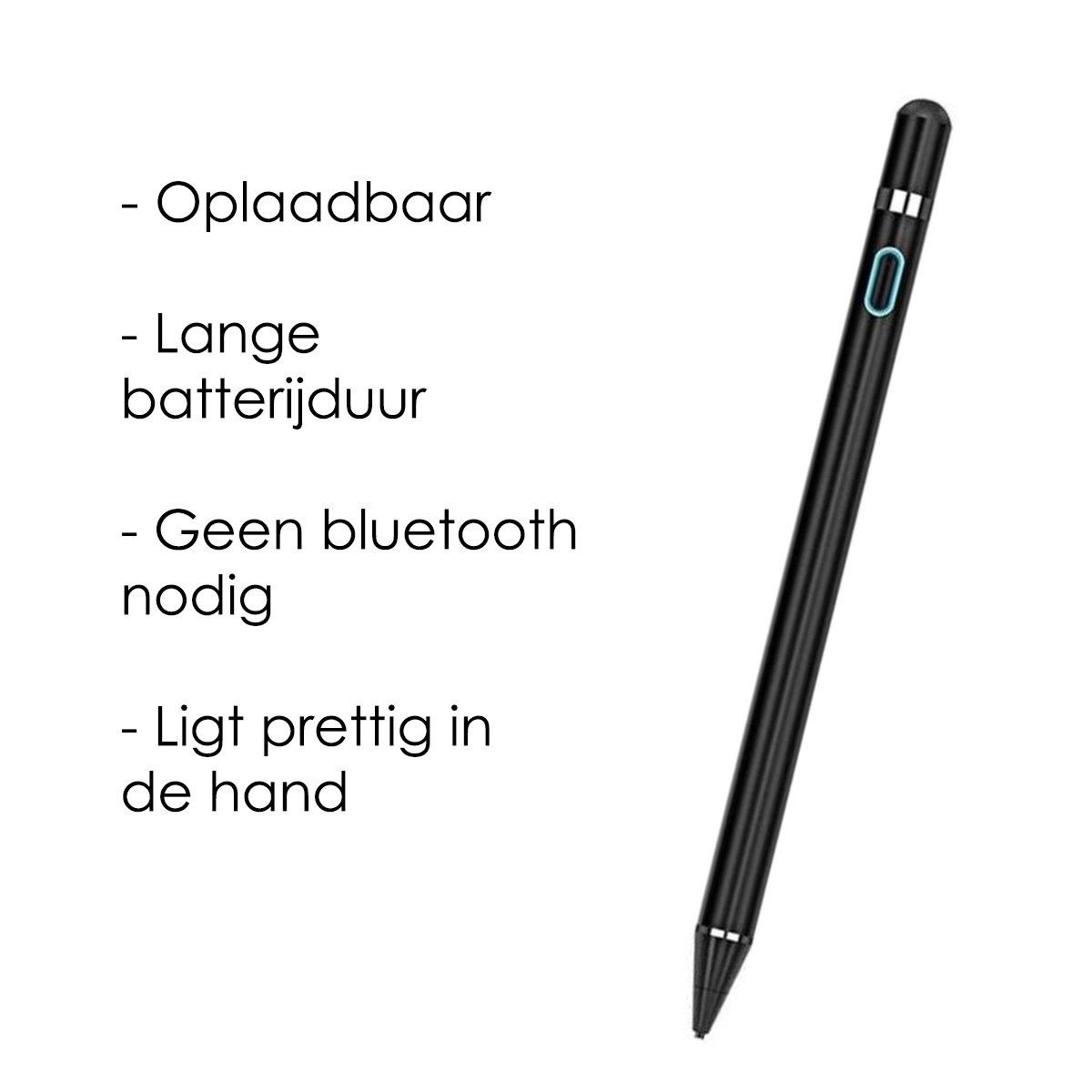 NoXx Universele Stylus Pen Met Precisie Punt Geschikt Voor Tablet en Smartphone - Zwart