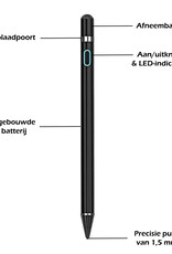 Nomfy Universele Active Stylus Pen Oplaadbaar Geschikt Voor Tablets en Smartphones - Zwart