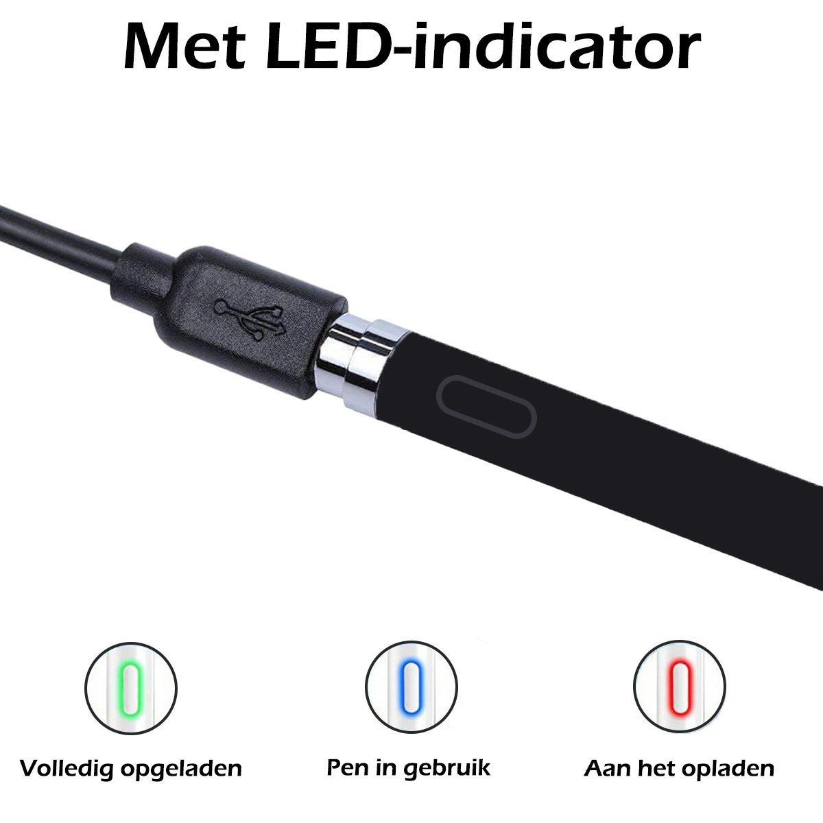 Nomfy Universele Active Stylus Pen Oplaadbaar Geschikt Voor Tablets en Smartphones - Zwart