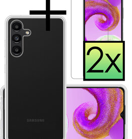 NoXx NoXx Samsung Galaxy A04s Hoesje Siliconen Met 2x Screenprotector - Transparant