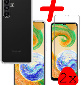 BASEY. BASEY. Samsung Galaxy A04s Hoesje Siliconen Met 2x Screenprotector - Transparant