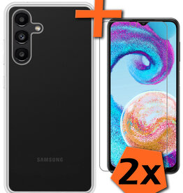 Nomfy Nomfy Samsung Galaxy A04s Hoesje Siliconen Met 2x Screenprotector - Transparant