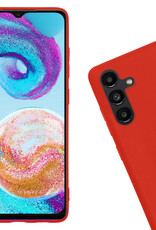 Nomfy Samsung A04s Hoesje Siliconen Case Back Cover Met 2x Screenprotector - Samsung Galaxy A04s Hoes Cover Silicone - Rood