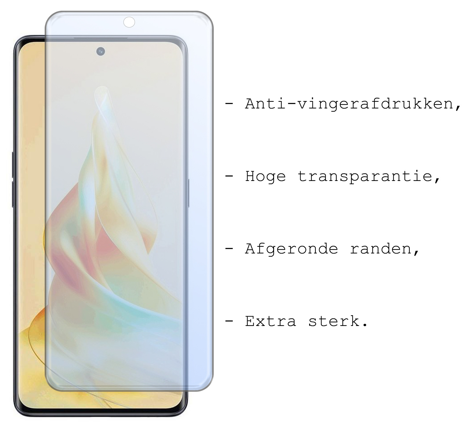 BASEY. Screenprotector Geschikt voor OPPO Reno 8T 4G Screenprotector Tempered Glass - Screenprotector Geschikt voor OPPO Reno 8T 4G Beschermglas Screen Protector Glas