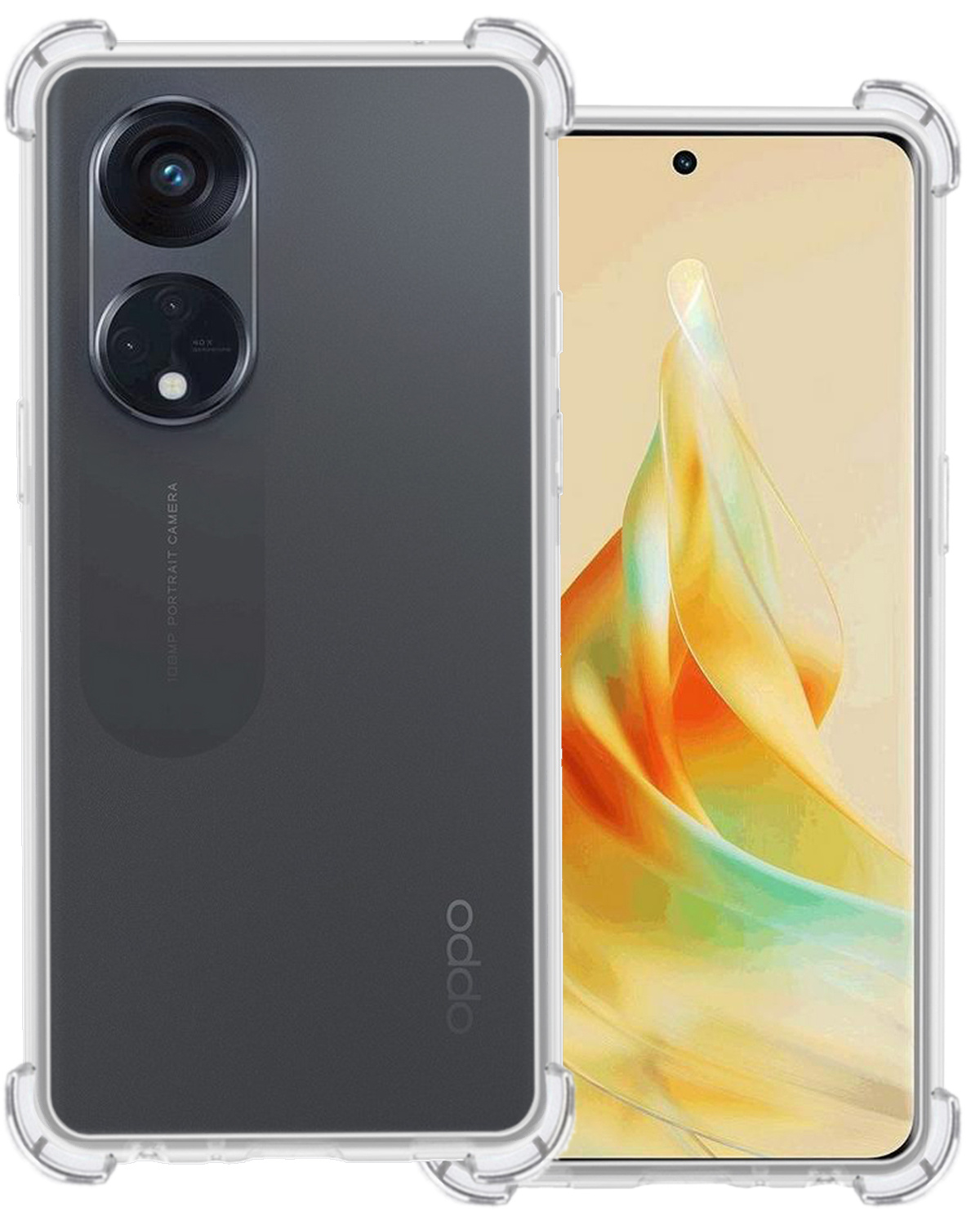 BASEY. Hoes Geschikt voor OPPO Reno 8T 4G Hoesje Shock Proof Case Hoes Siliconen - Hoesje Geschikt voor OPPO Reno 8T 4G Hoes Cover Shockproof - Transparant