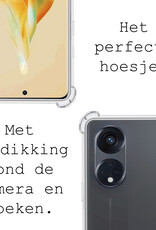 BASEY. Hoes Geschikt voor OPPO Reno 8T 4G Hoesje Shock Proof Case Hoes Siliconen - Hoesje Geschikt voor OPPO Reno 8T 4G Hoes Cover Shockproof - Transparant - 2 Stuks