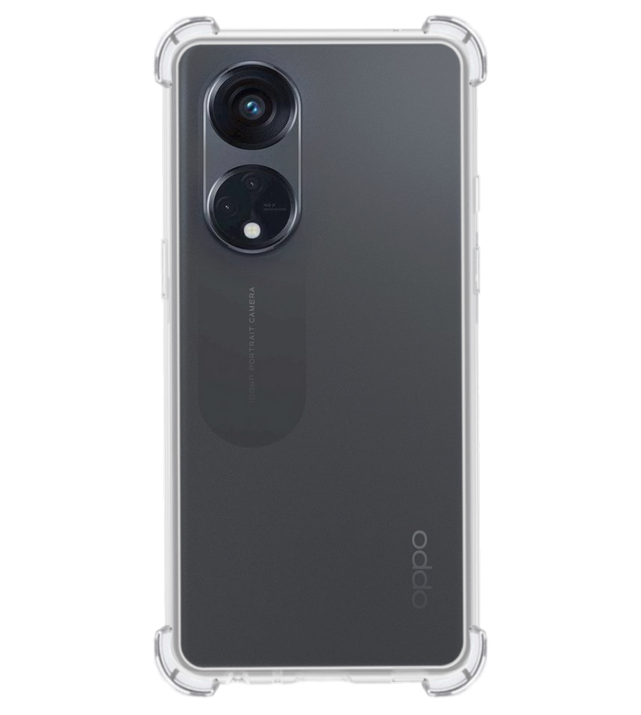 BASEY. Hoes Geschikt voor OPPO Reno 8T 4G Hoesje Shock Proof Case Hoes Siliconen - Hoesje Geschikt voor OPPO Reno 8T 4G Hoes Cover Shockproof - Transparant - 2 Stuks